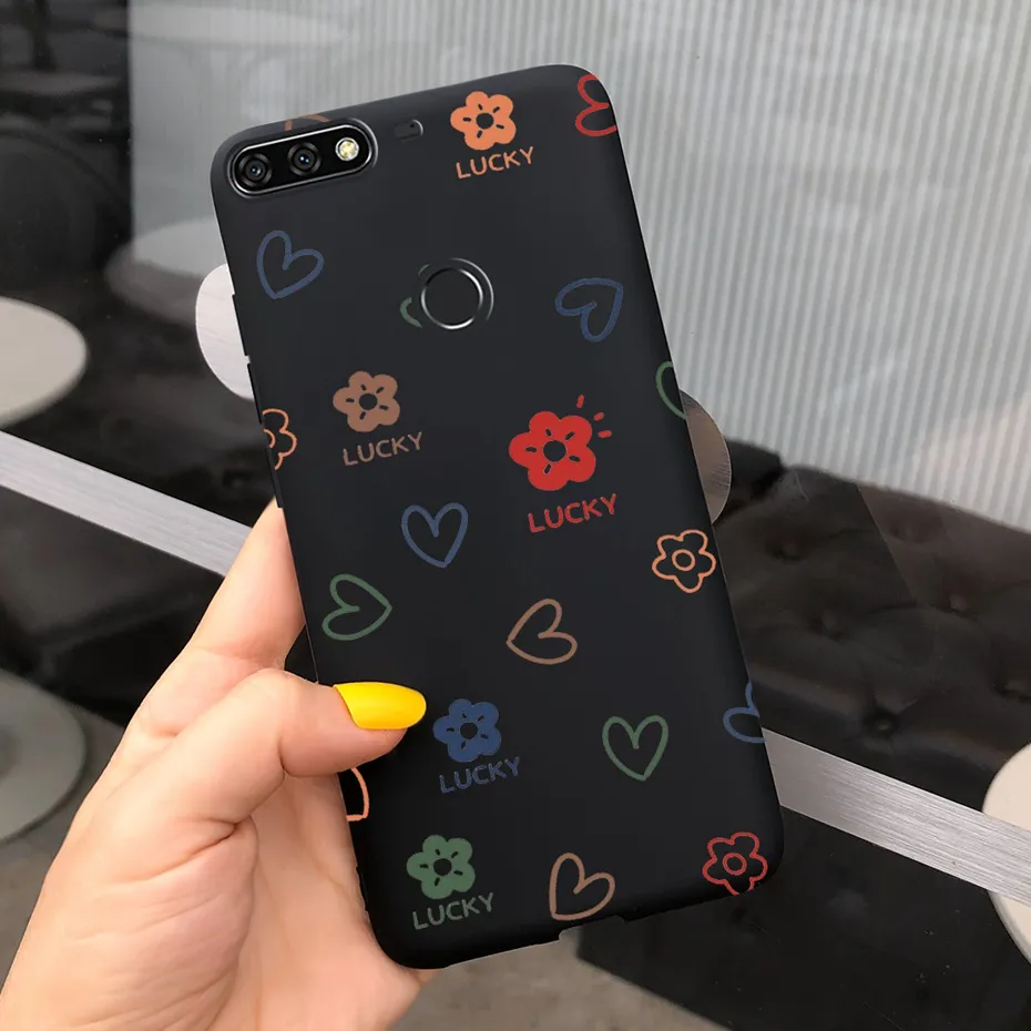 For Huawei Y7 Prime 2018 Lovely Printing Macaroon Silicone Soft