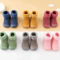 Baby walking shoes in autumn winter with plush thickened soft soles, non slip, pure cotton floor socks for both boys and girls to keep warm.