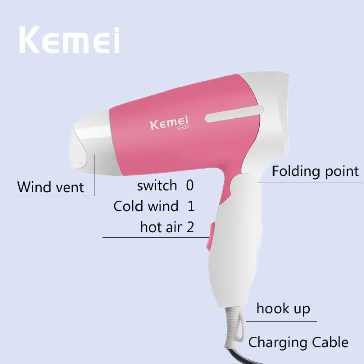 Kemei%20KM-6830%20%20Professional%20Hair%20Dryer%20for%20Women%20-%20Pink%20&%20Green%20-%20Image%202