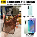 3 in 1 Samsung A16 Shockproof Silicone Phone Case with Camera Protective For Samsung A06 Anti blue light tempered film.
