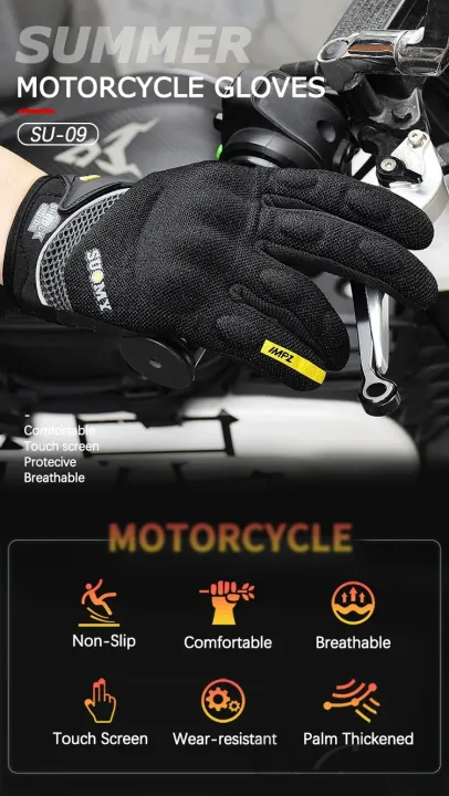 SUOMY%20SU09%20Motorcycle%20Full%20Touch%20Enable%20racing%20glove%20moto%20motocross%20Gants%201%20Pair%20-%20Image%203