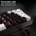 MUCAI MK61 USB Gaming Mechanical Keyboard Red Switch 61 Keys Wired Detachable Cable RGB Backlit Hot Swappable. 