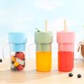 6 Blades Portable Juicer Electric Juicer with Straw Fruit Vegetables Automatic Smoothie Blender Kitchen Tool Food Processor Fitness Travel. 