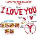 I Love You Foil Banner Balloons- Red Love Foil Balloons for Party Decoration- (Pack of 1 Pcs). 