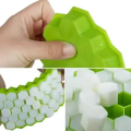 37 Cavities Honeycomb Shaped Stackable Durable Dishwasher Safe Silicone Ice Cube Tray Mold Maker With Lid. 