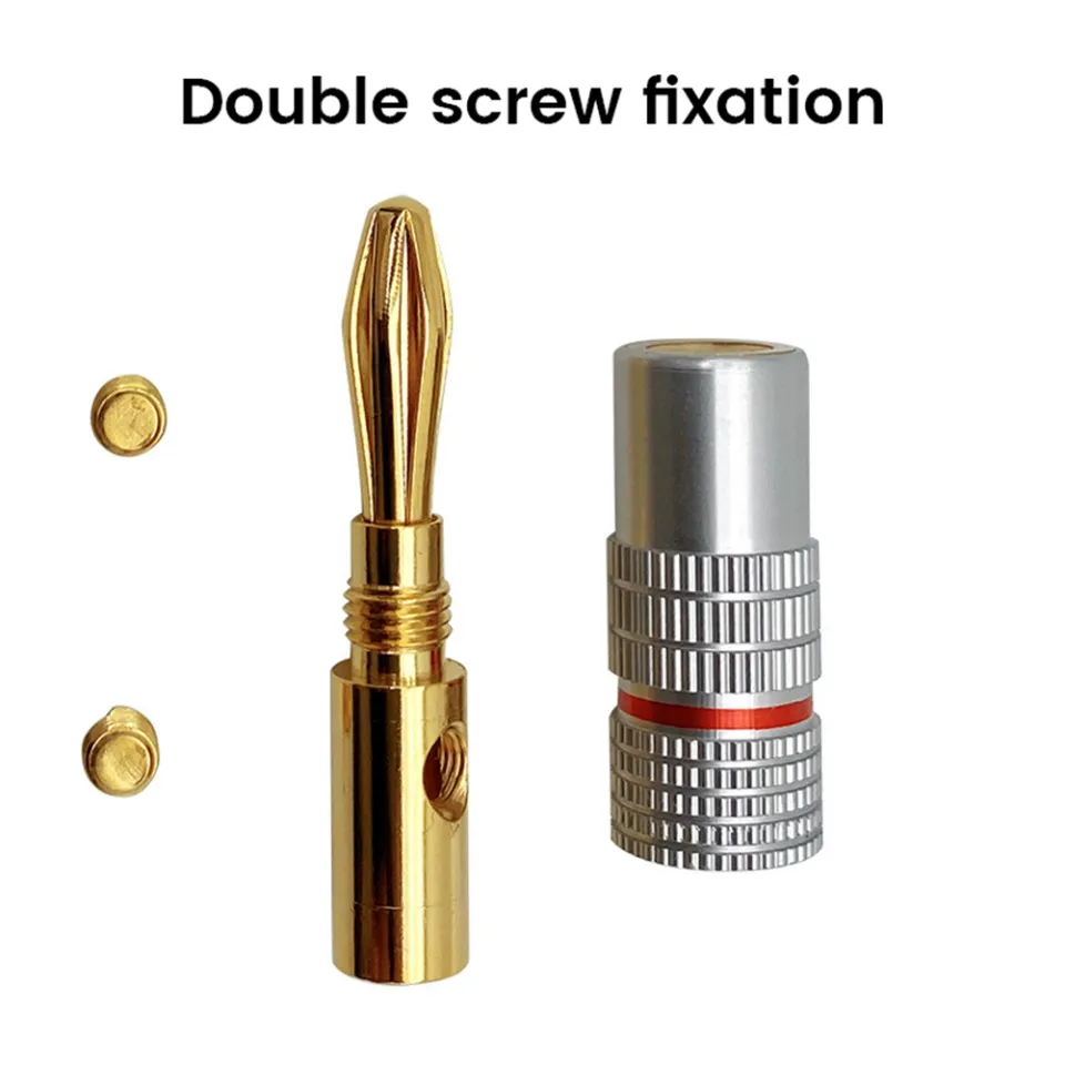 20 Pcs Audio Screw Banana Plug – 24K Gold Plated Speaker Wire Jack Connector Male/Female