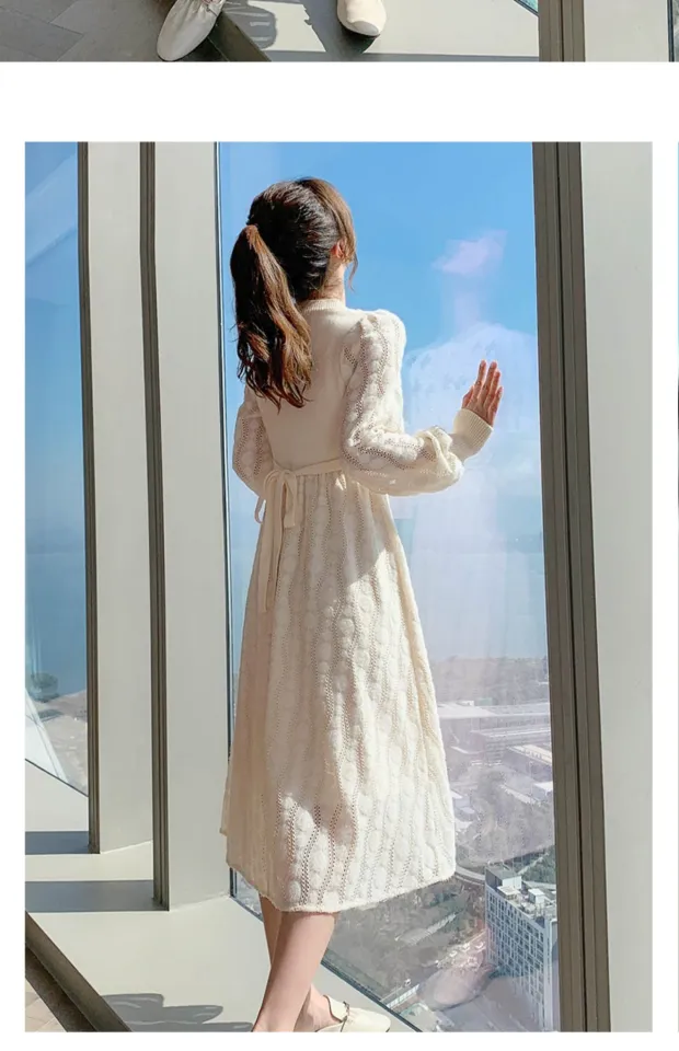 wool dresses for winter Women Solid Knitted O-Neck Longer Dress Female Autumn Stardard Woolen Dress Beige XS at Amazon Women's Clothing store Stay warm and stylish this winter with our Wool Winter Dress with Belt Women's Wool & Blend Winter