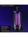 Bug Zapper Trap Lamp USB Rechargeable Insect Fly Trap Camping Lantern Indoor Electric Bug Zapper for Backyard Terrace Camping.
