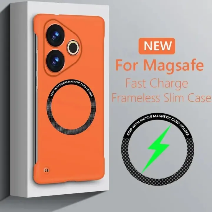 Frameless Magnetic For Magsafe Slim Case For Realme GT 6 6T GT6 GT6T Neo6 SE Neo6SE Wireless Charging Hard Back Cover