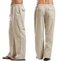 Men'S Linen Trousers  Fashionable And Simple Linen Casual Loose Pants High Quality All-Match Trendycket Trousers. 