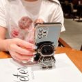 Side Electroplating Love for Samsung A34 Phone case S23 Fine Hole All-Inclusive A53 Astronaut Bracket Protective Cover. 