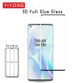 Oneplus 9 Pro / 1 + 9 Pro Full Glue 9d Curved Tempered Glass Screen Protector Edge to Edge Fit Protection Tempered Glass (Black). 