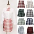 Women Purple Black Y2K Pleated Plaid Skirt Glir High Waist Mini  Skirts Japanese School Harajuku Cosplay Anime Sailor Suit. 