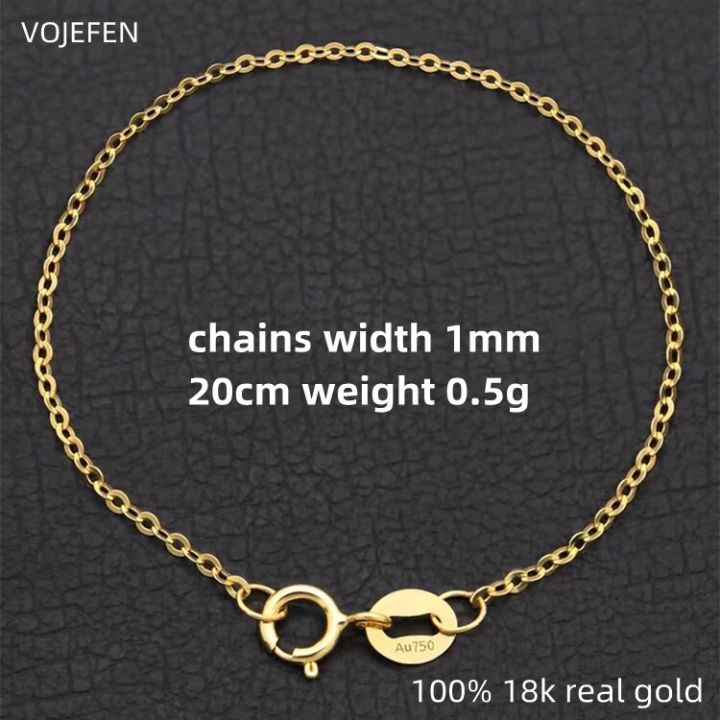 VOJEFEN%20Golden%20Bracelets%20For%20Women's%20Luxury%20Hand%20Jewelry%20Brand%2018K%20Of%20Real%20Gold%20New%20In%20Mother%20kids%20Girls%20Chain%20Bracelet%20Fashion%20-%20Image%207