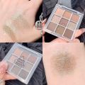 【Clearance sale】 DIKALU / 9 Color Holographic Matte Eyeshadow Palette Kit / Glitter Pigment Eye Shadow Pallete / Waterproof Metallic Shimmer Eyeshadow. 