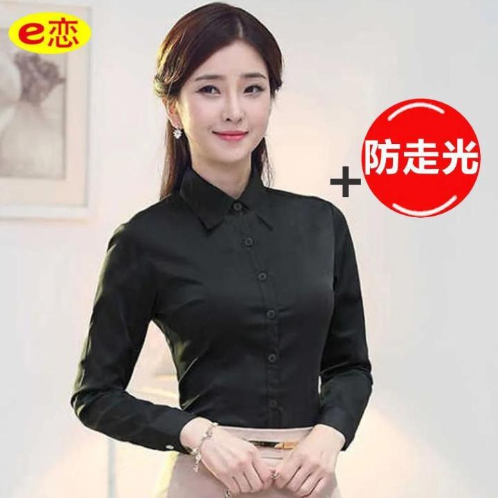 Shirt%20Women's%20White%20Long-Sleeved%20Shirt%20Work%20Clothes%20New%20Inner%20Wear%20Base%20Shirt%20Large%20Size%20Suit%20Business%20Wear%20Outerwear%20Shirt%20-%20Image%207