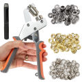 Grommet Tool Kit with 10mm Eyelets Manual Machine Press Handheld Plier Metal Grommet for Leather Belt Clothes Craft Flag. 