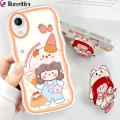 Jizetin for Samsung A03 Core Back Cover + Free Pop Socket Lovely Girl Soft Wavy Shape TPU Phone Case For Girls Boys. 