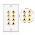 NXFDSIOZ 2X 8 Posts Speaker Wall Plate Home Theater Wall Plate Audio Panel for 4 Speakers.