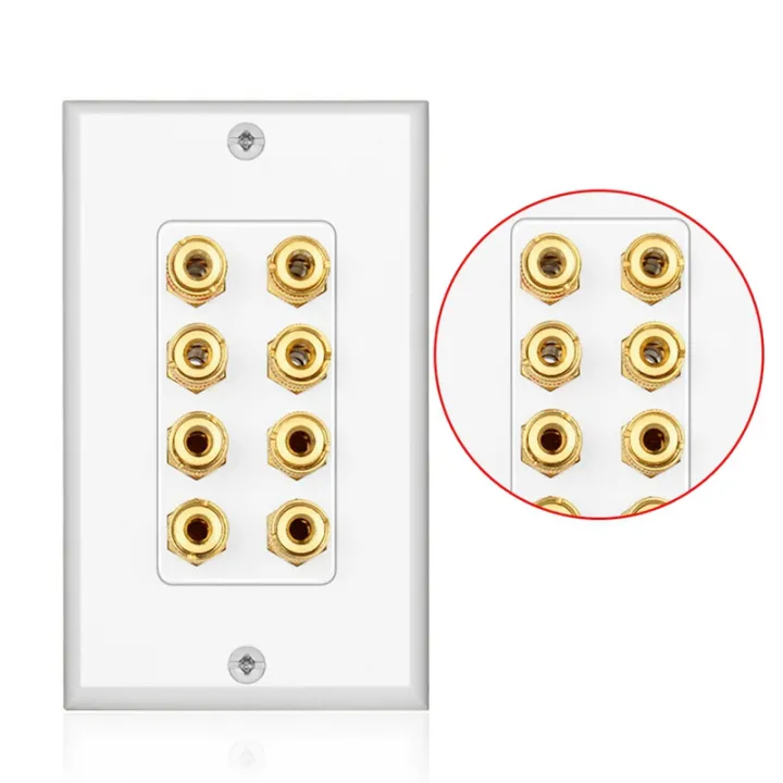 NXFDSIOZ%202X%208%20Posts%20Speaker%20Wall%20Plate%20Home%20Theater%20Wall%20Plate%20Audio%20Panel%20for%204%20Speakers%20-%20Image%205