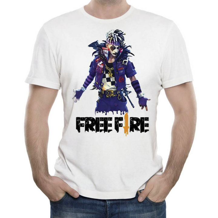 Boys' T-Shirts Garena Free Fire Joker Fashionable Round Neck Half Sleeve Free Fire Hd Printed T-Shirt - T Shirt For Man - T Shirt For Man - T Shirt