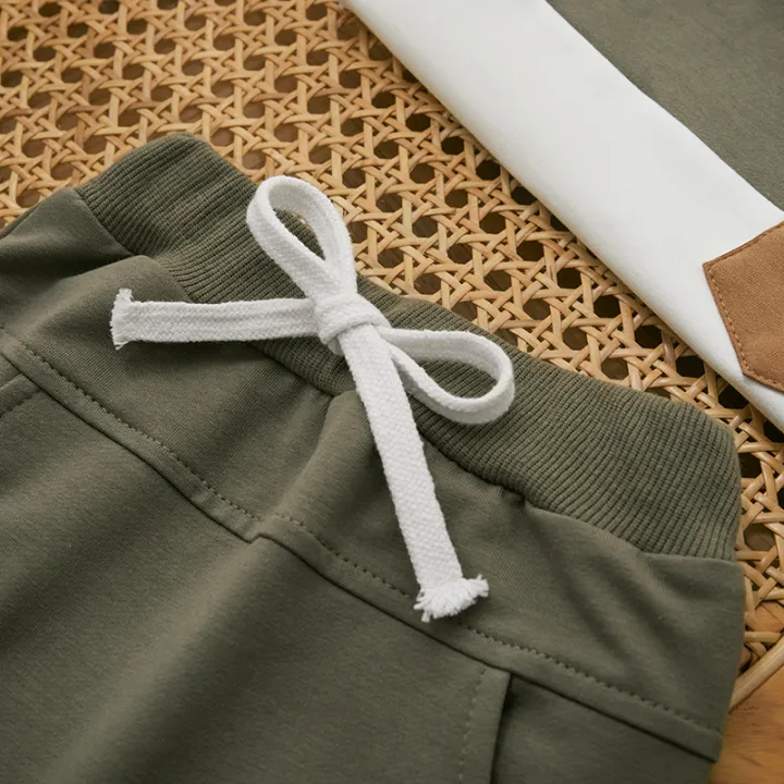 Fashion%20Summer%20Baby%20Boys%20Clothes%20Set%20Short%20Sleeve%20Pocket%20Contrast%20Color%20T-shirt%20+%20Elastic%20Waist%20Shorts%202PCS%20Kids%20infant%20Outfits%20-%20Image%205