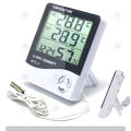 HTC 2 Digital LCD Temperature Humidity Thermometer Hygrometer Home Weather Station Indoor Outdoor Probe Sensor with Alarm. 