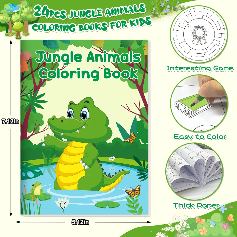24 Pcs Ocean Animal Activity Books Mini Fun Games Bulk Coloring Books