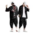 Two-piece Suit Oversize XXS-6XL Japanese Style Fashion Kimono And Pants Set Men Cardigan Blouse Haori Obi Asian Clothes.