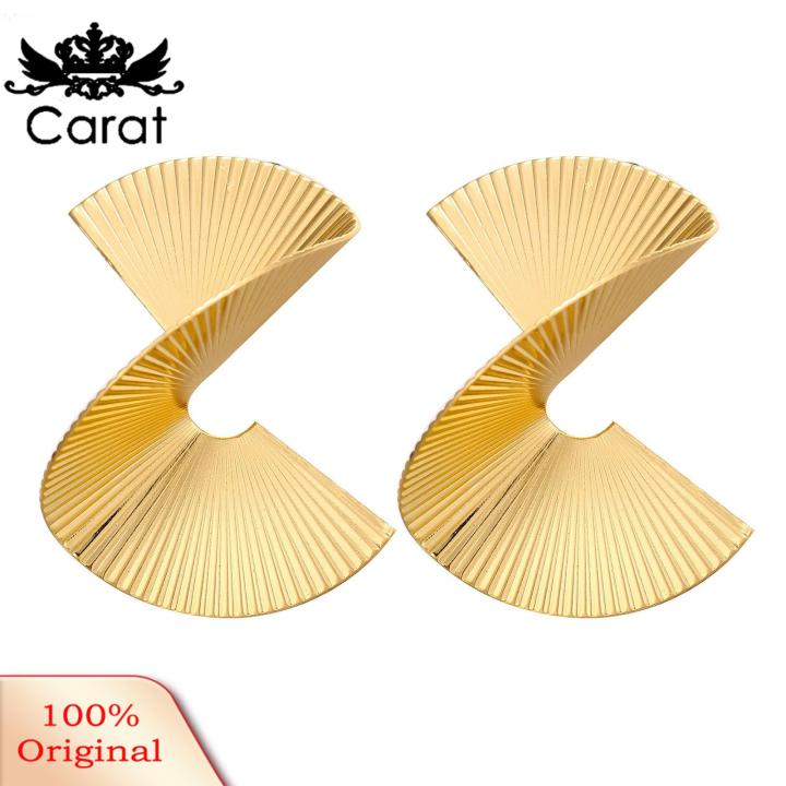 Carat Golden Irregular Spiral Earrings Bohemian Gold Butterfly Leaf Earrings Statement Punk Jewelry for Women Girls Style Minimalist Style Earrings