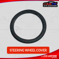 PVC Leather Steering Wheel Cover - Black. 