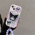 Phone Case For Samsung Galaxy A15 A14 A13 A21S A22 A05 A05S A04S A04 A04E A02 A02S A03 M54 Casing Pearl chain Cute Hello Kitty Cat Cute 3D Kuromi Bracket Cartoon Silicone Soft Shockproof Holder Back Cover.