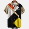 2022 Hawaiian Shirt Men 5xl Men's Striped Shirt 3d Print Fashion Casual Retro Style Short-sleeved Unisex Shirt Camisa Manga Curt.