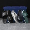 2024 New Fashion Men's Slippers PVC Soft Sole Non-slip Slides Casual Outdoor Beach Flip Flops Home Bathroom Couples Slippers. 
