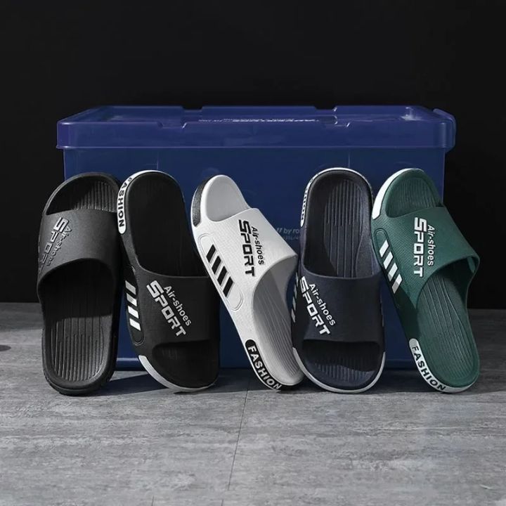 2024%20New%20Fashion%20Men's%20Slippers%20PVC%20Soft%20Sole%20Non-slip%20Slides%20Casual%20Outdoor%20Beach%20Flip%20Flops%20Home%20Bathroom%20Couples%20Slippers%20-%20Image%202