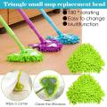 Mini Mop Rotatable Telescopic Chenille Triangle Lazy Mop Wall Household Cleaning Brush Mop Washing Mop Dusting Cleaning Tool 1Pcs - mop. 