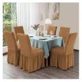 Cream Brown Color Original Turkey Stretchable Fabrics Dining Chair Cover 1/2/3/4/5/6 pieces. 