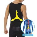 Men Neoprene Sauna Suit Hot Body Shaper Corset for Weight Loss with Zipper Waist Trainer Vest Tank Top Workout Shirt.