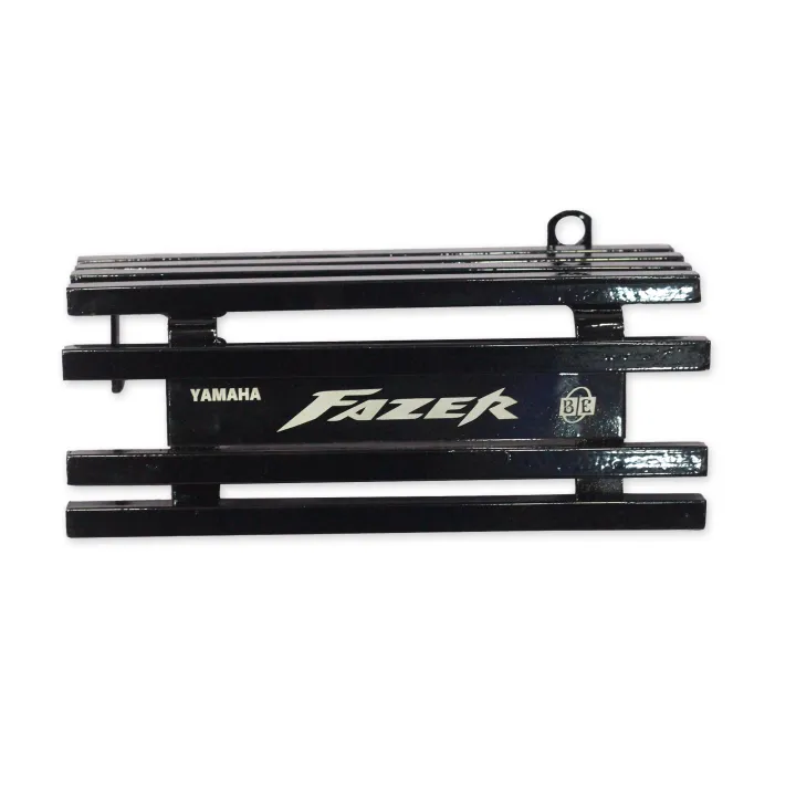 Yamaha%20Fazer%20V2%20Bike%20Silencer%20Cover/%20Silencer%20Guard%20Silencer%20Protector%20Black%20Metal%20Box%20khacha%20with%20Laser%20Print%20Bike%20Name%20-%20Image%203