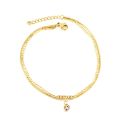 ASON Double Layers Anklet White Shell Butterfly Charm Anklets On Leg For Women Beach Accessories Stainless Steel Jewelry.