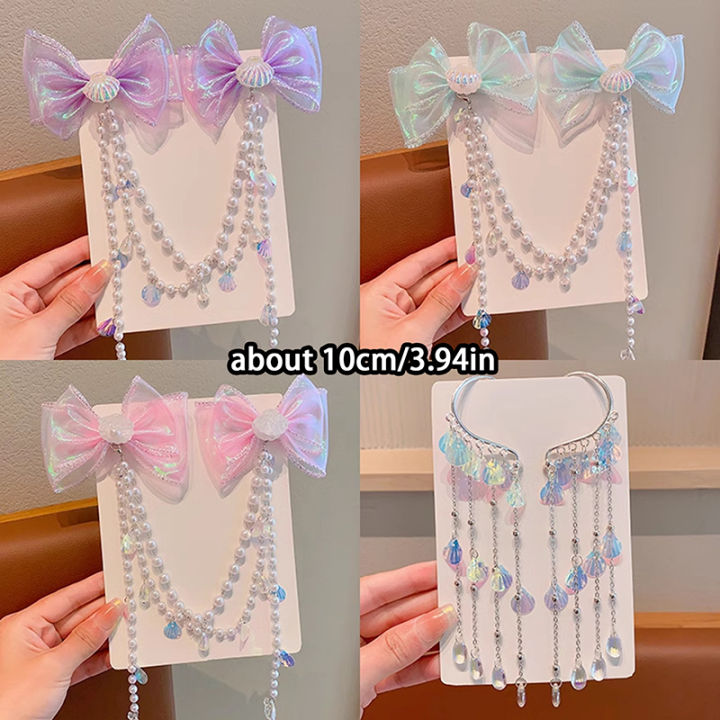 Children%20Baby%20Mermaid%20Princess%20Pearl%20Butterfly%20Fringe%20Bow%20Forehead%20Chain%20Hairpin%20Fairy%20Hair%20Accessories%20Cartoon%20Girls%20Hair%20Clip%20Bayline%20-%20Image%204