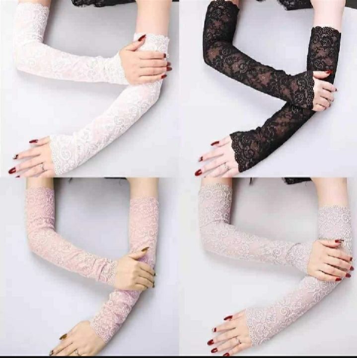 Sexy Women Arm Sleeves, hand gloves for women Fishnet Long Gloves with Thumb Hole
