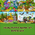 24 Pcs Jigsaw Puzzle Animal Set 8x10.8 inch - Amazing Educational STEM Toy Gift for Kids - Dinosaur Farm Wild Zoo Animals Amazing Design.