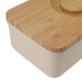 Butter Dish Minimalist Bread Box Sealed Design Large Capacity Modern Prevent Deformation with Wooden Lid for Kitchen. 