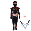 Authentic Kids Ninja Costume Set for Role Play and Cosplay, Ninja Clothes with Hood, Mask, Gloves and Throwing Stars.