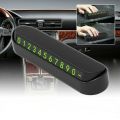 Car Temporary Parking Phone Number Card Plate Telephone Number Car Park Stop Automobile Accessories Car-styling 13x2.5cmBlack. 
