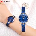 CURREN 9031 WATCHES QUARTZ CLOCK WOMEN'S DIAMOND MESH WATCH DRESS LADIES BANGLE WRISTWATCH.