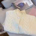 Soft Glutinous Cable-Knit Sweater Cardigan Women's Autumn New Lazy Wind Retro Short Loose Slimming Knitted Coat.