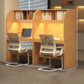 Modern Office Employee Counter Computer Desk with Durable Desktop Bookshelf, / Without Chair / Save Space and Workstation Office Table,  Library Study Area Home Table 48/32. 