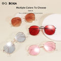OQ BOGA 25 Colors Fashion Outdoor Anti UV Sunglasses Women Men Eye Protection Metal Oval Frame Sun Glasses UV400.